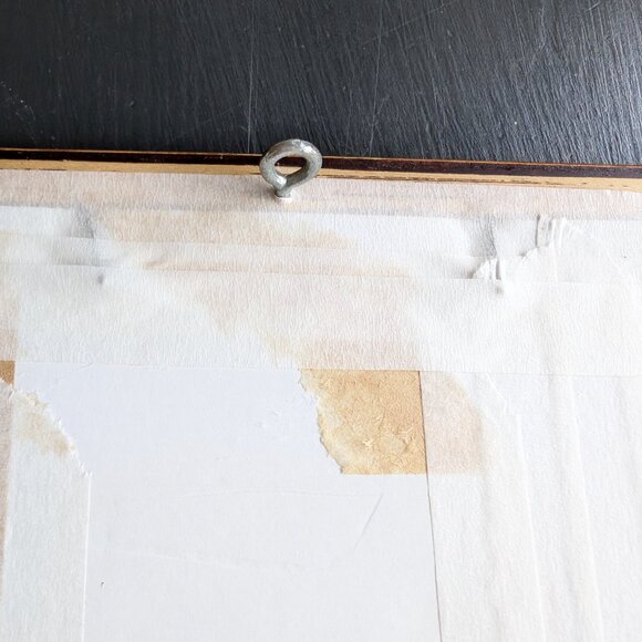 Blue  Original Watercolor Christmas Tree in Wooden Frame - Picture 4 of 7